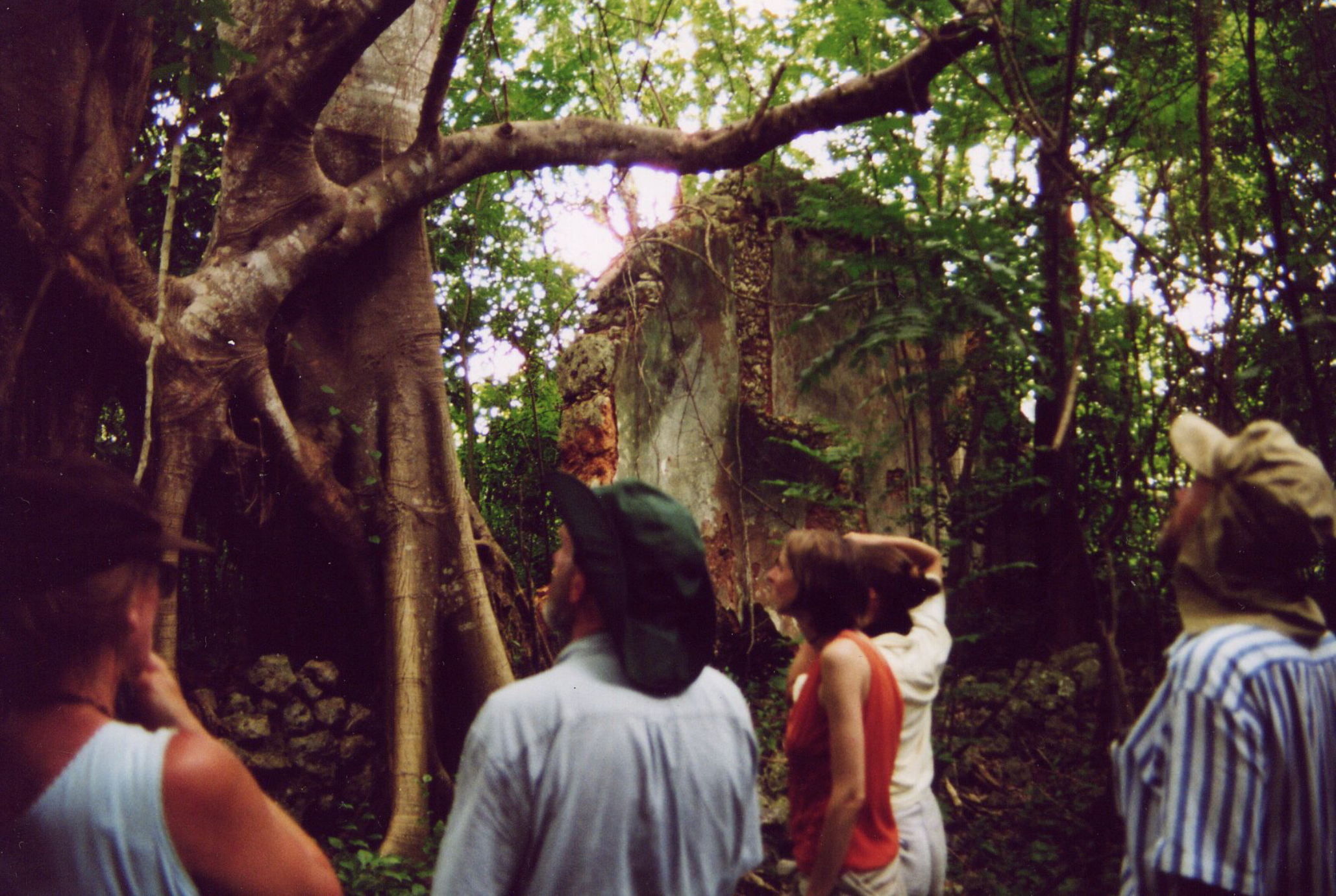 DeWolf descendants at the ruins of “Noah’s Ark,” one of five plantations owned by DeWolfs in Cuba.