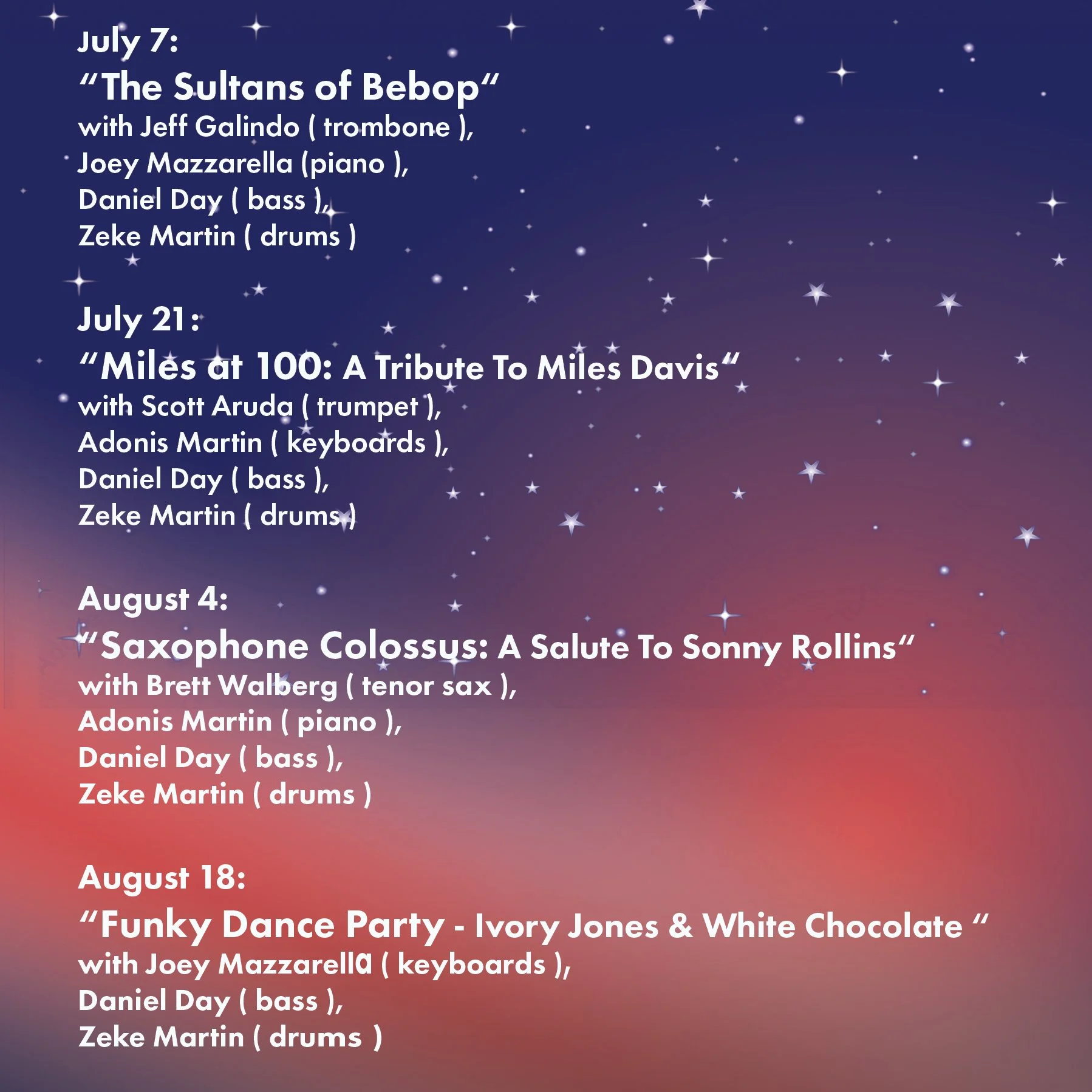 Summer 2026 Line-Up