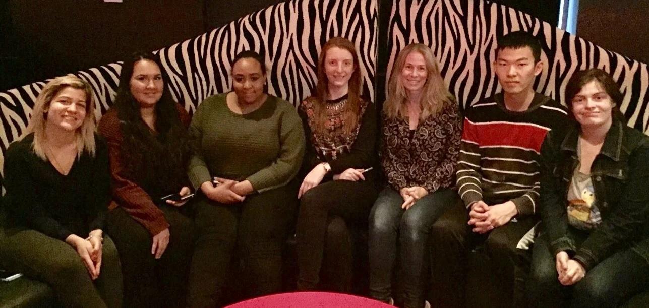 From left to right: Stephanie Jacovina, Breana King, Shawaza Majeed, Laura Friedman, Nadine Dehgan, Hai Zhou and Kelly Barahona