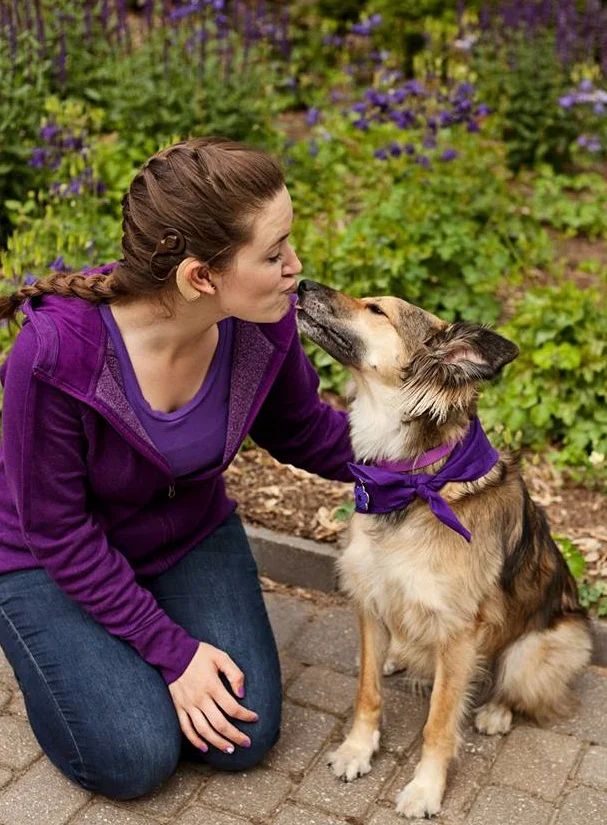 Taylor, with her dog, Zoë