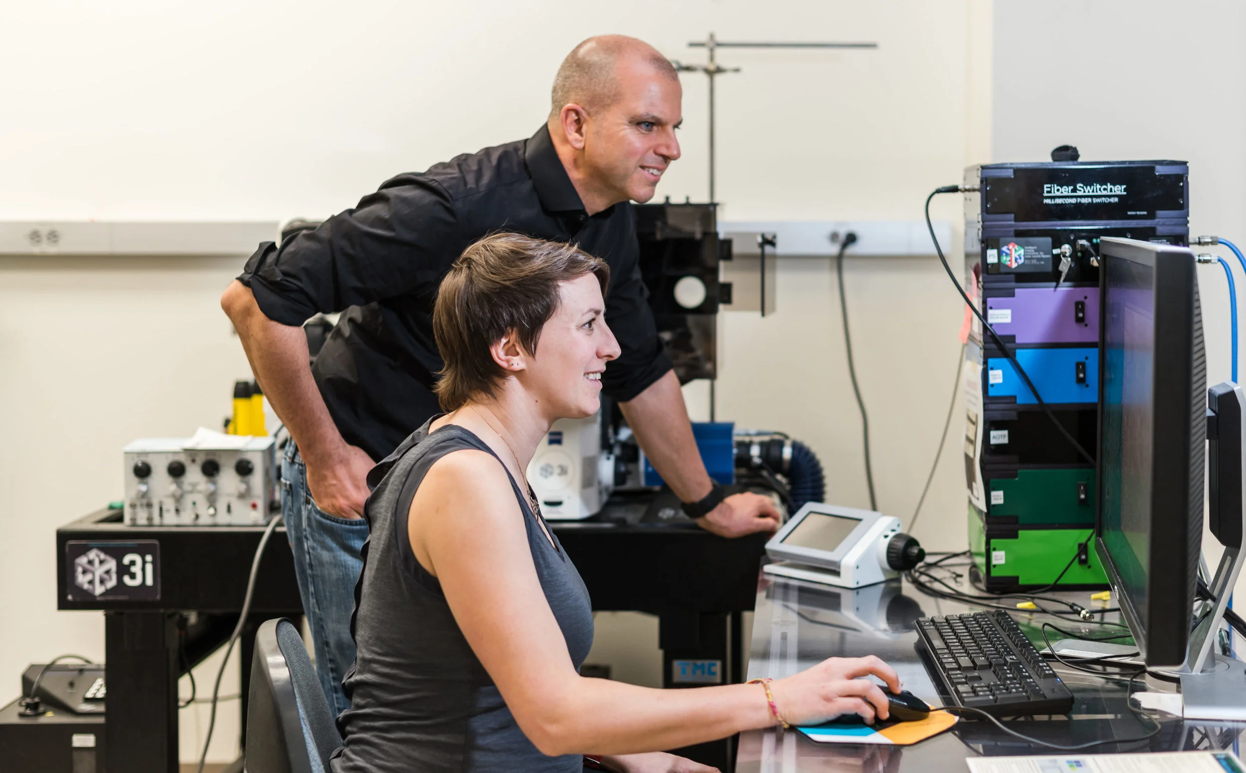 2016 Emerging Research Grantee Elizabeth McCullagh, Ph.D. (front), and colleague Achim Klug, Ph.D., University of Colorado