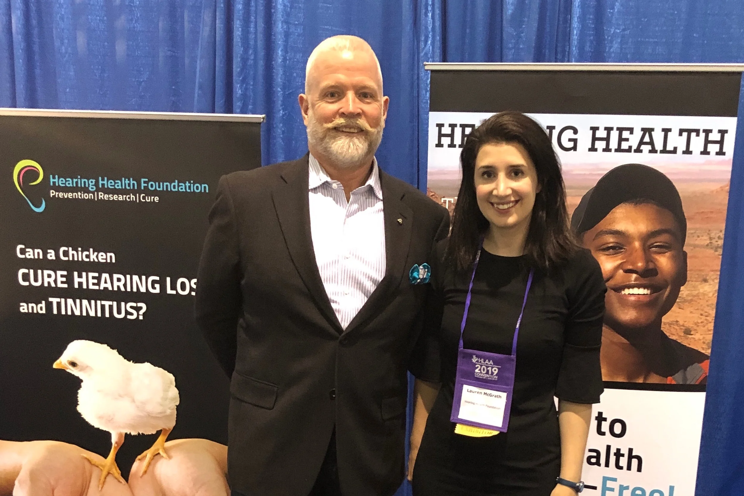 CEO Timothy Higdon and Director of Marketing & Communications Lauren McGrath at HHF’s booth in the exhibit hall.
