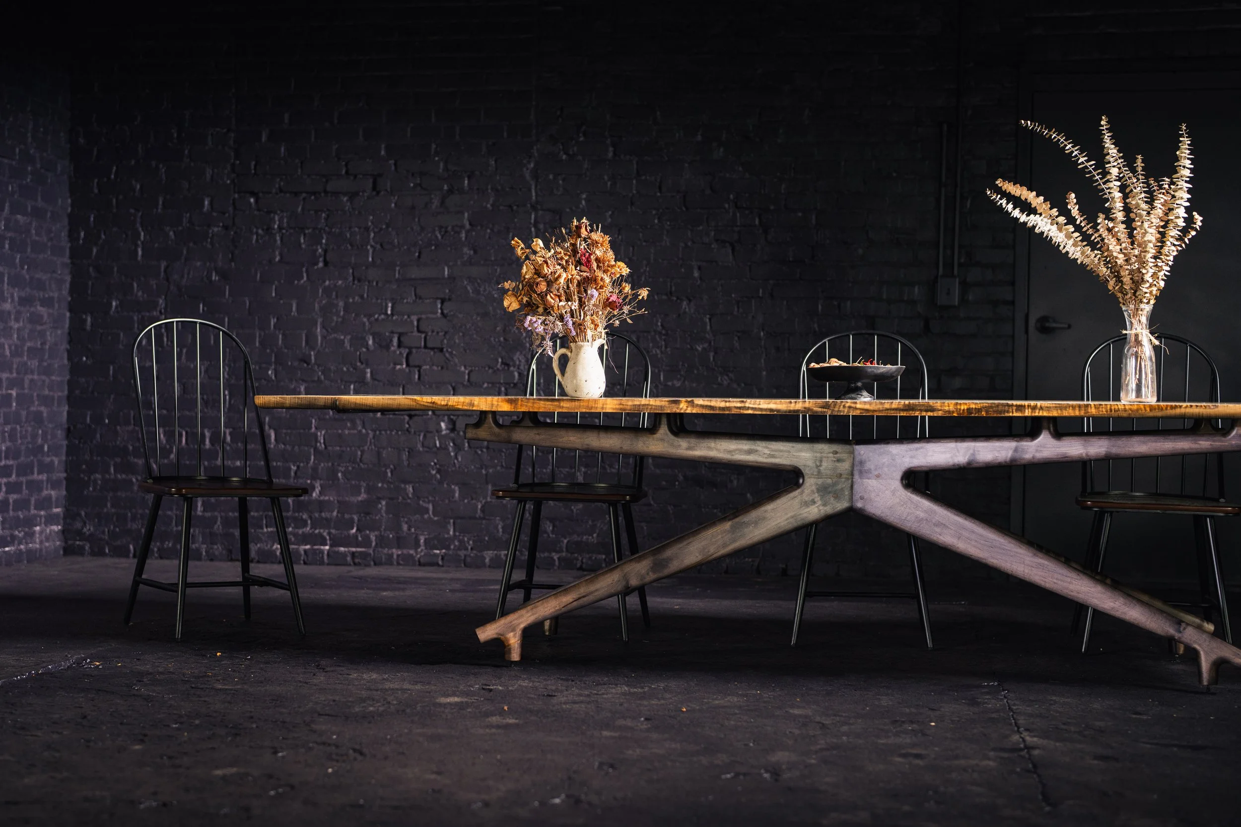 Conference table. oxidized maple. hardwax oil finish. steel. woodworking