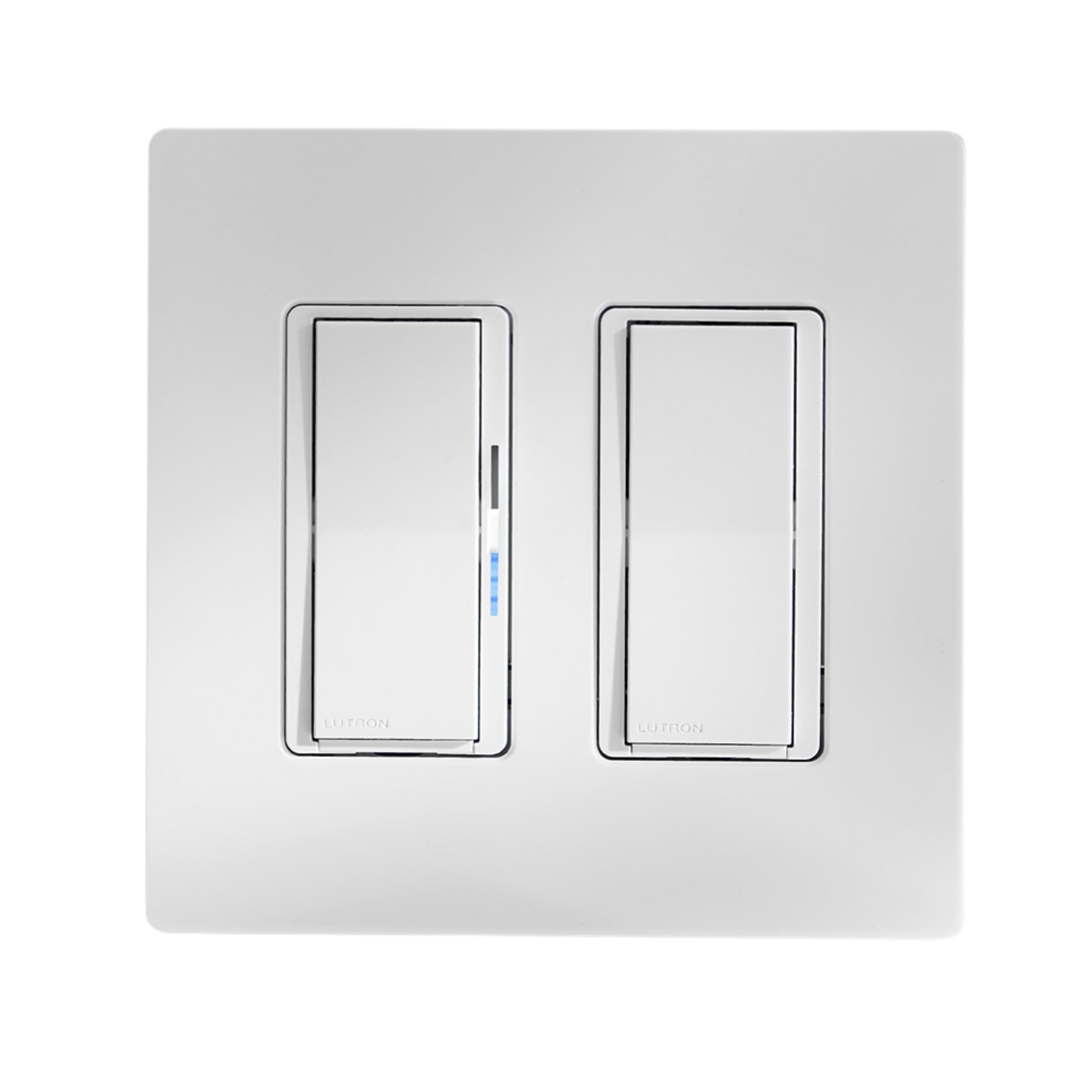 Lutron white smart dimmer switch for lighting control installation