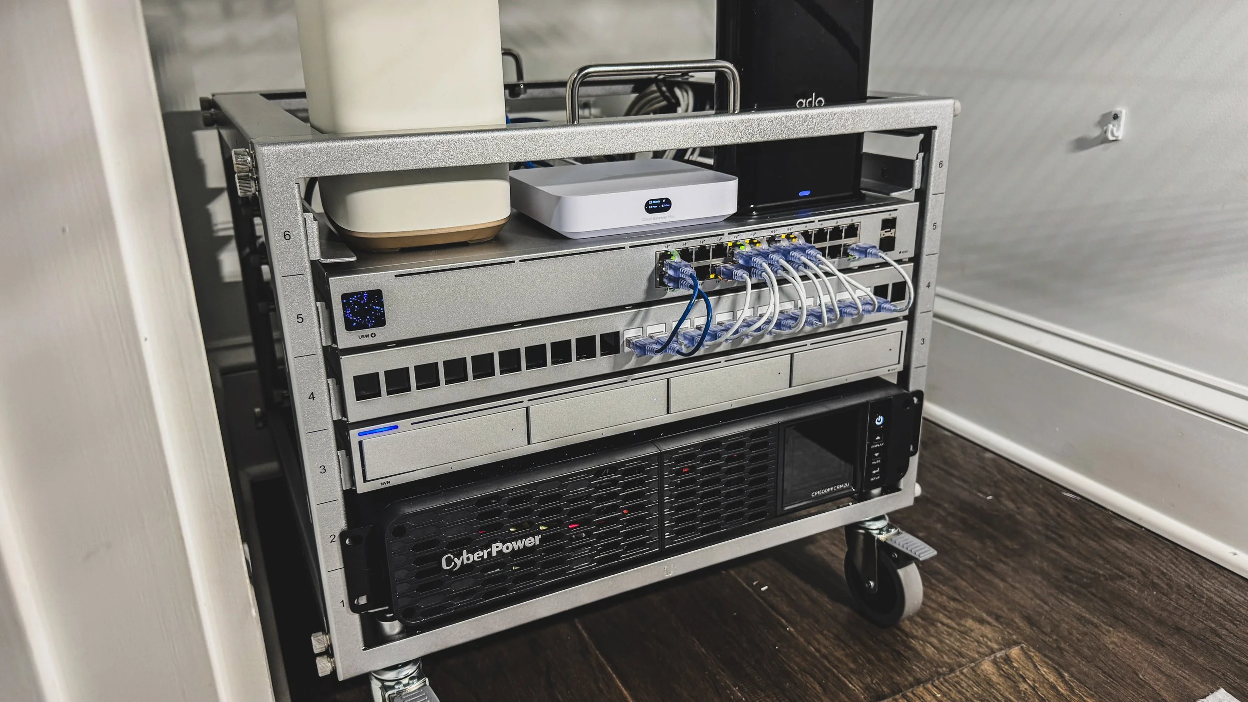 Structured smart home network rack installed by The SmartHome Co. in Metro Atlanta