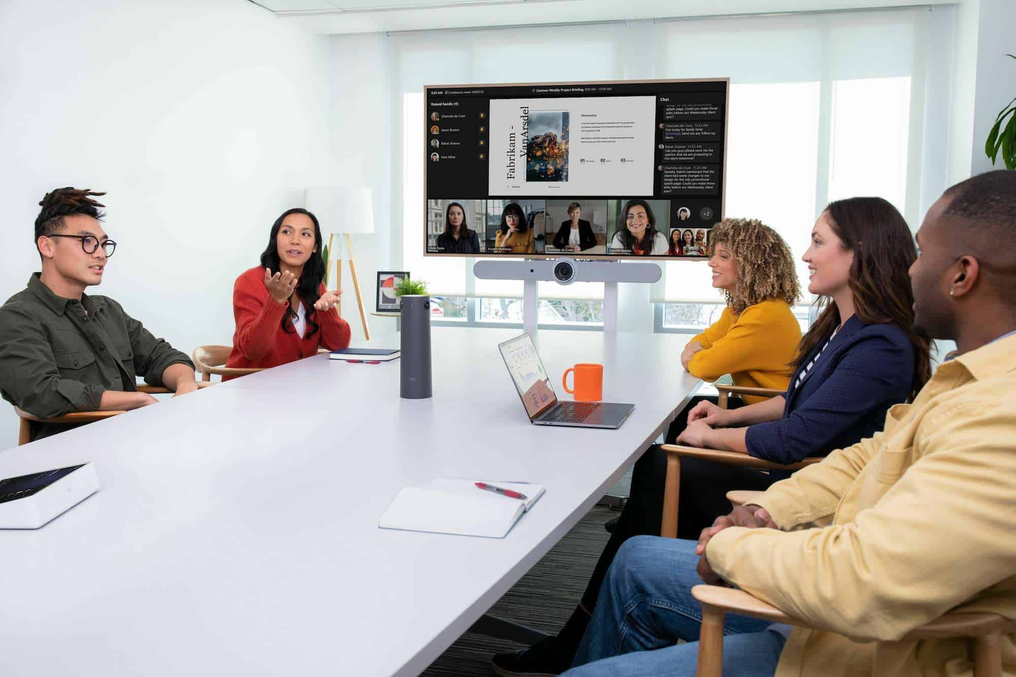 Conference room video meeting supported by reliable business networking