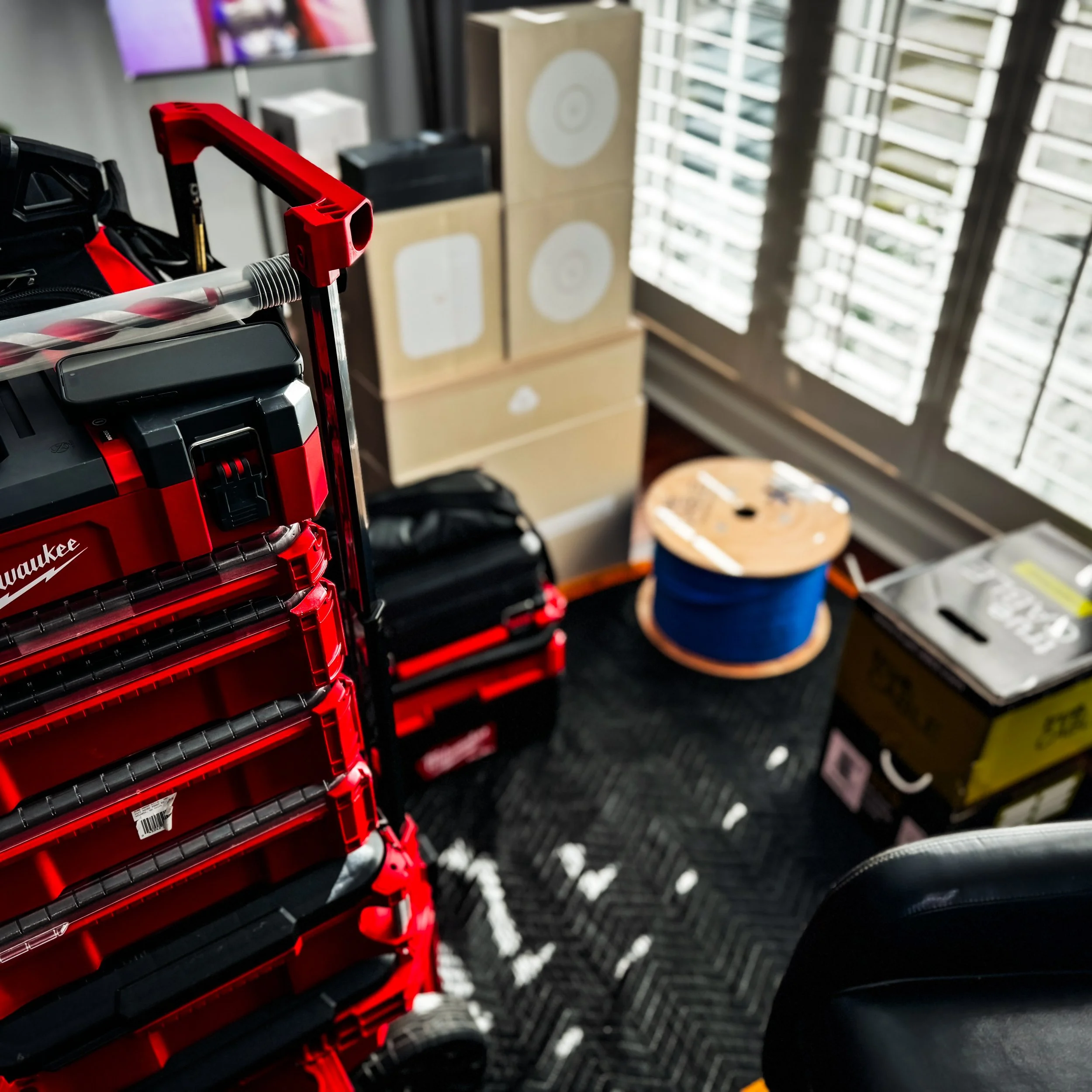 Tools of the trade with Milwaukee tool.