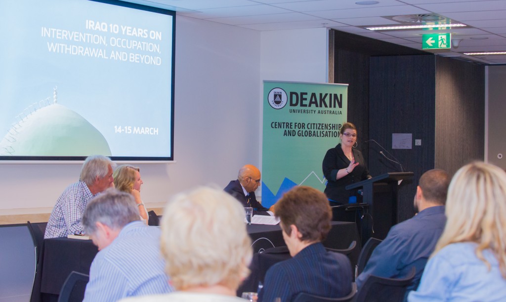 Ms. Aloysia Brooks (University of Sydney) addressing the crowd (Credit: Deakin University).