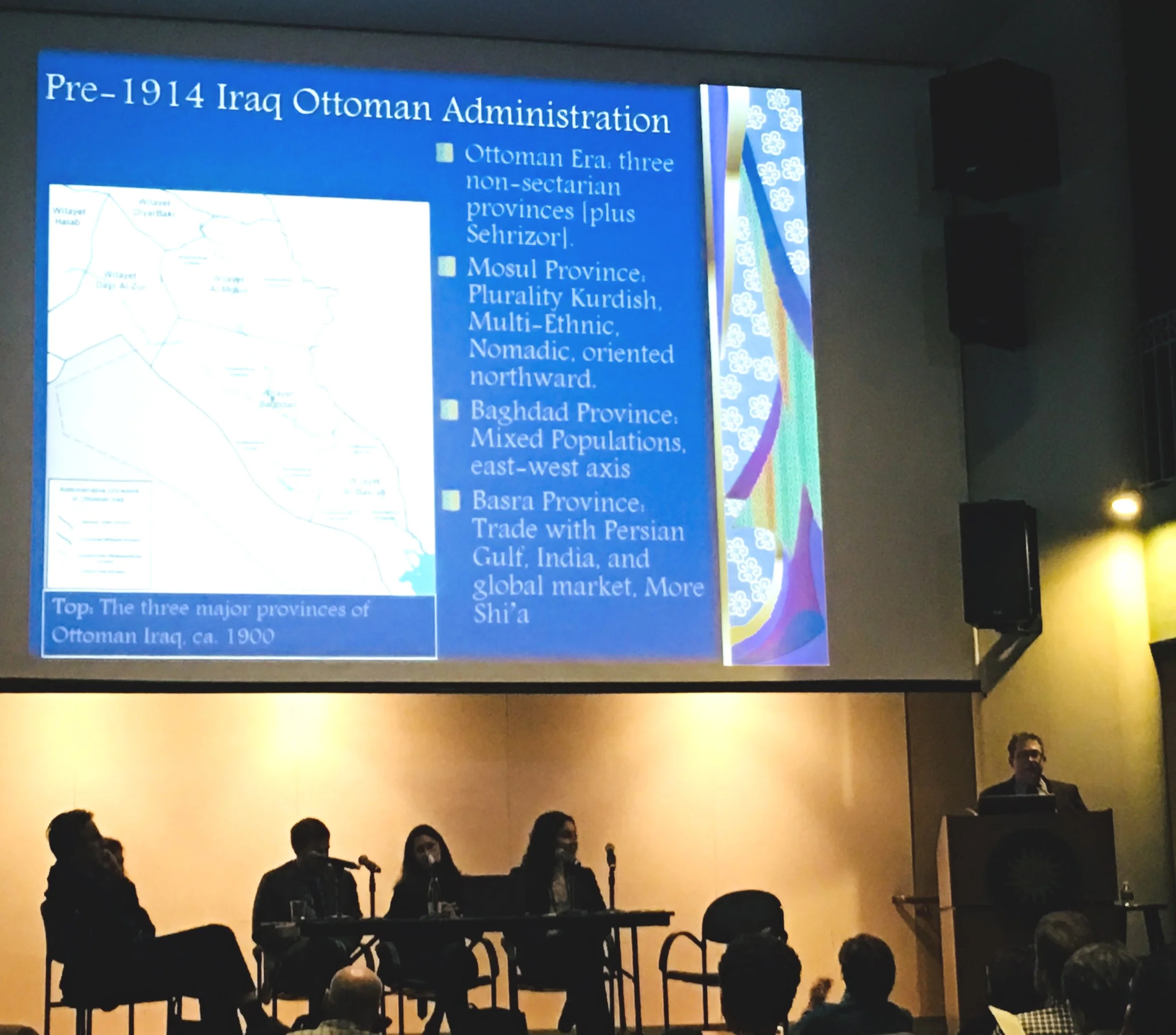 Dr. Nabil Al-Tikriti presenting on the tripartite partition of Iraq. Photo credit: TARII, 2017
