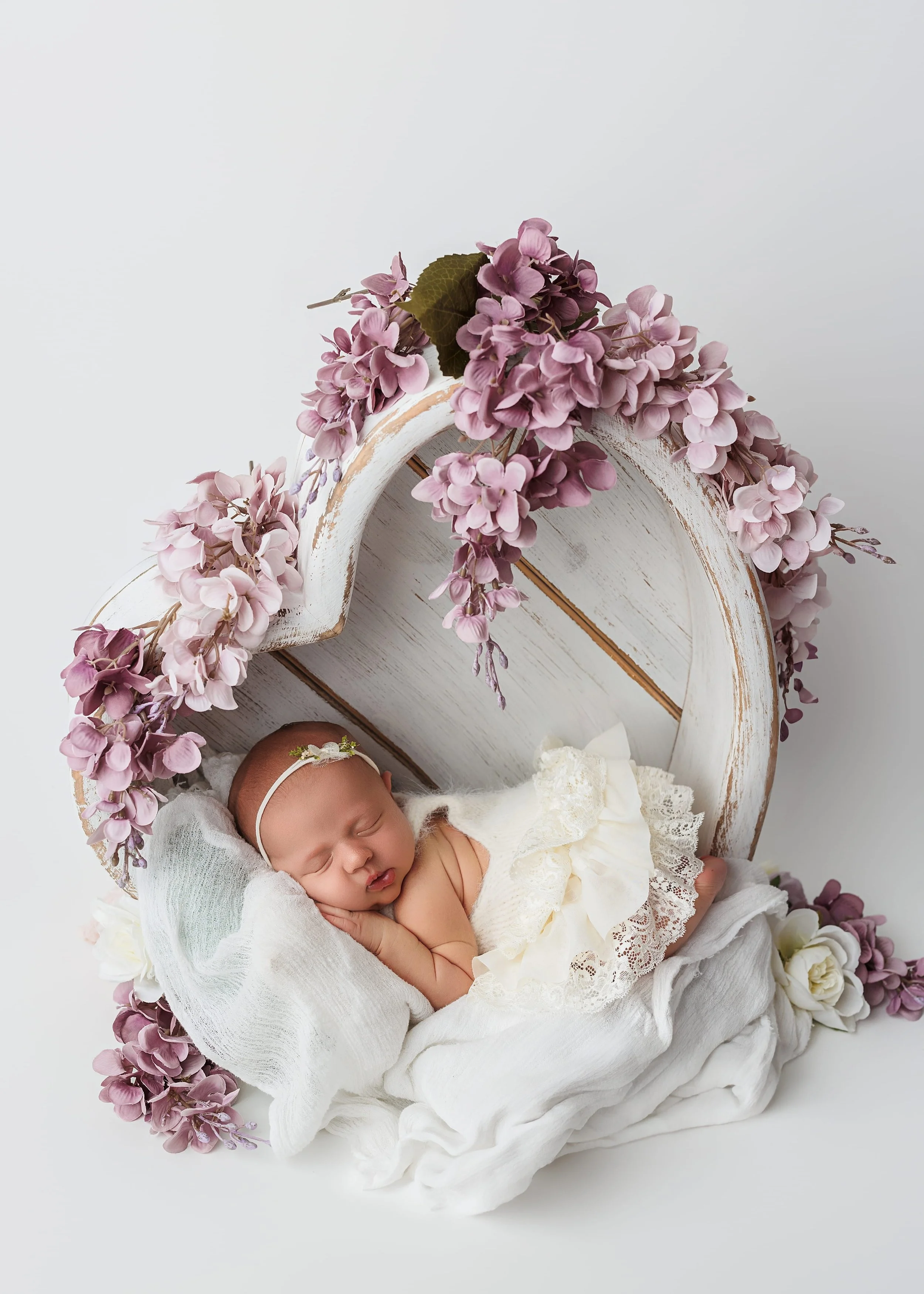 Peaceful sleeping newborn portrait