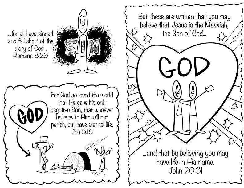  Evangelism Booklet. Inside. Drawn and Created in Photoshop. 