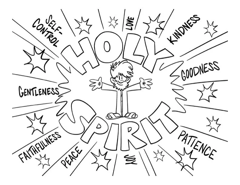  Holy Spirit coloring sheet. Drawn in Photoshop. 