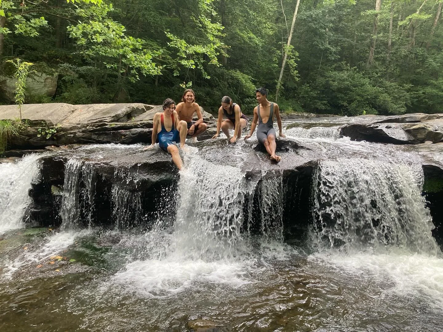 DAY 62 🌊🚲🩱We started the day with our host and hopped under a waterfall on the way to Beckley, WV 🌧️