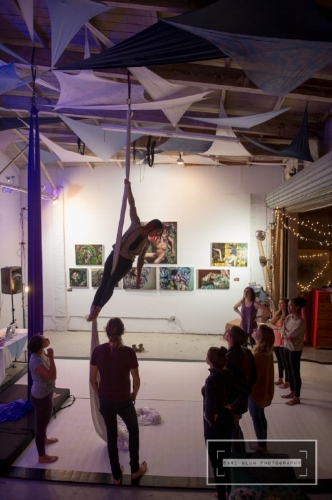 Teaching a fabric class at Third Fridays @ The Dreaming Space, Oakland, CA 2016