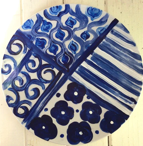 Pattern Mix Plate/Blue