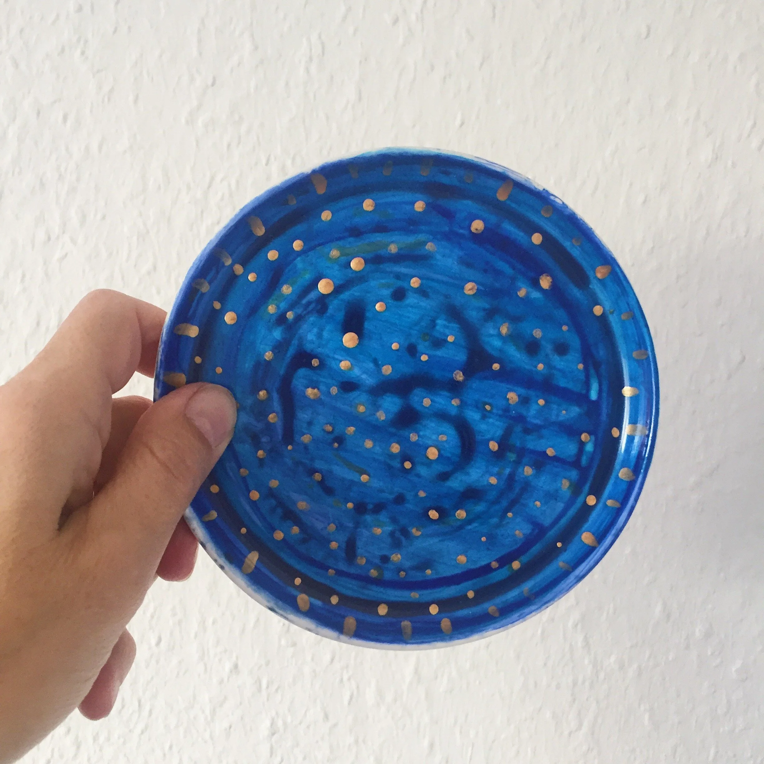 Small Plate-blue and gold