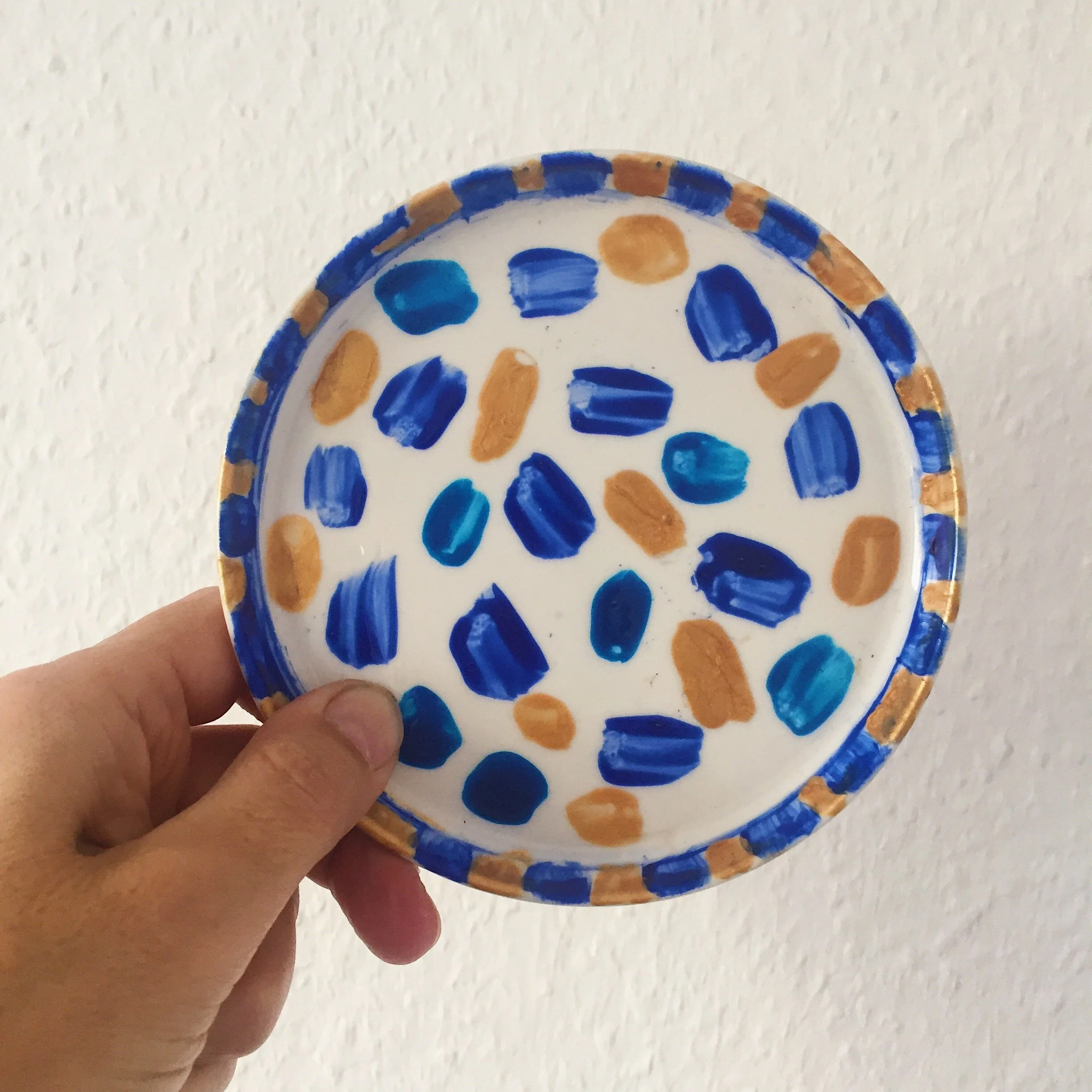 Small Plate- blue and gold 2