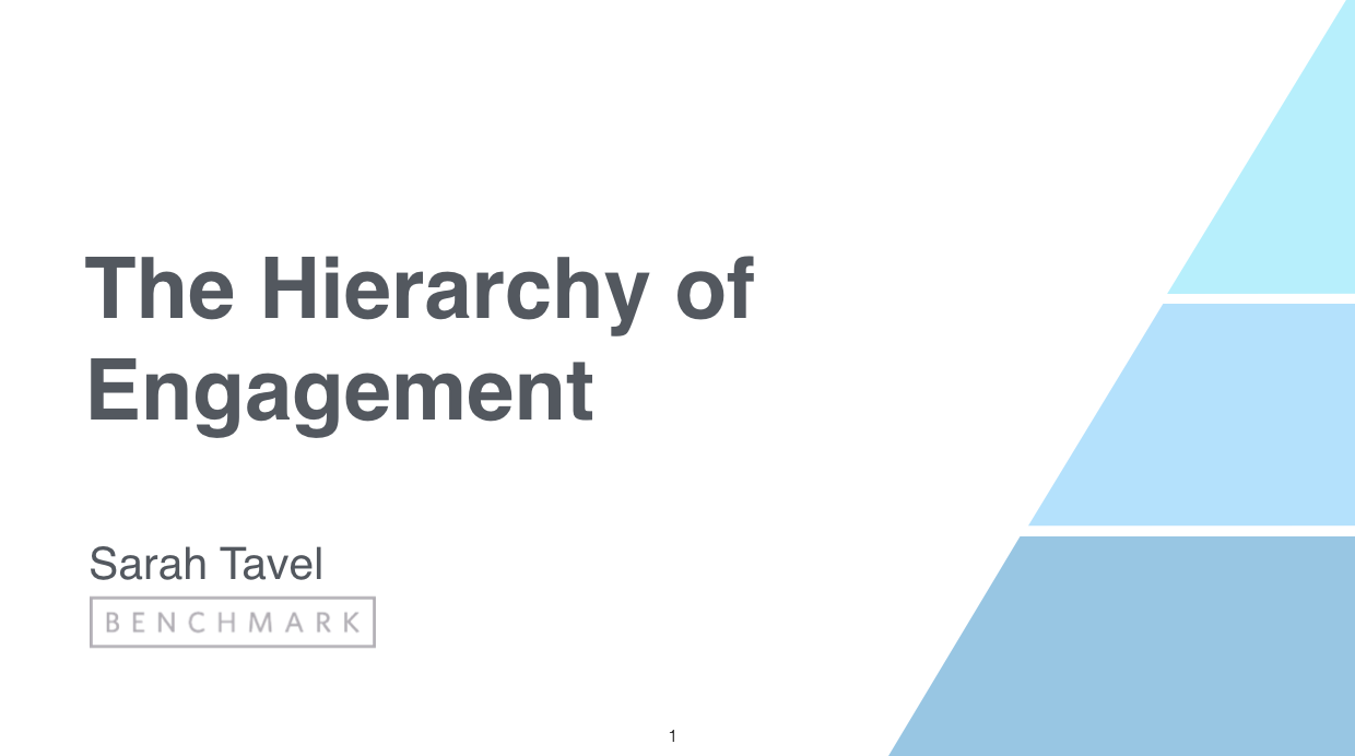 Sarah Tavel: The Hierarchy of Engagement