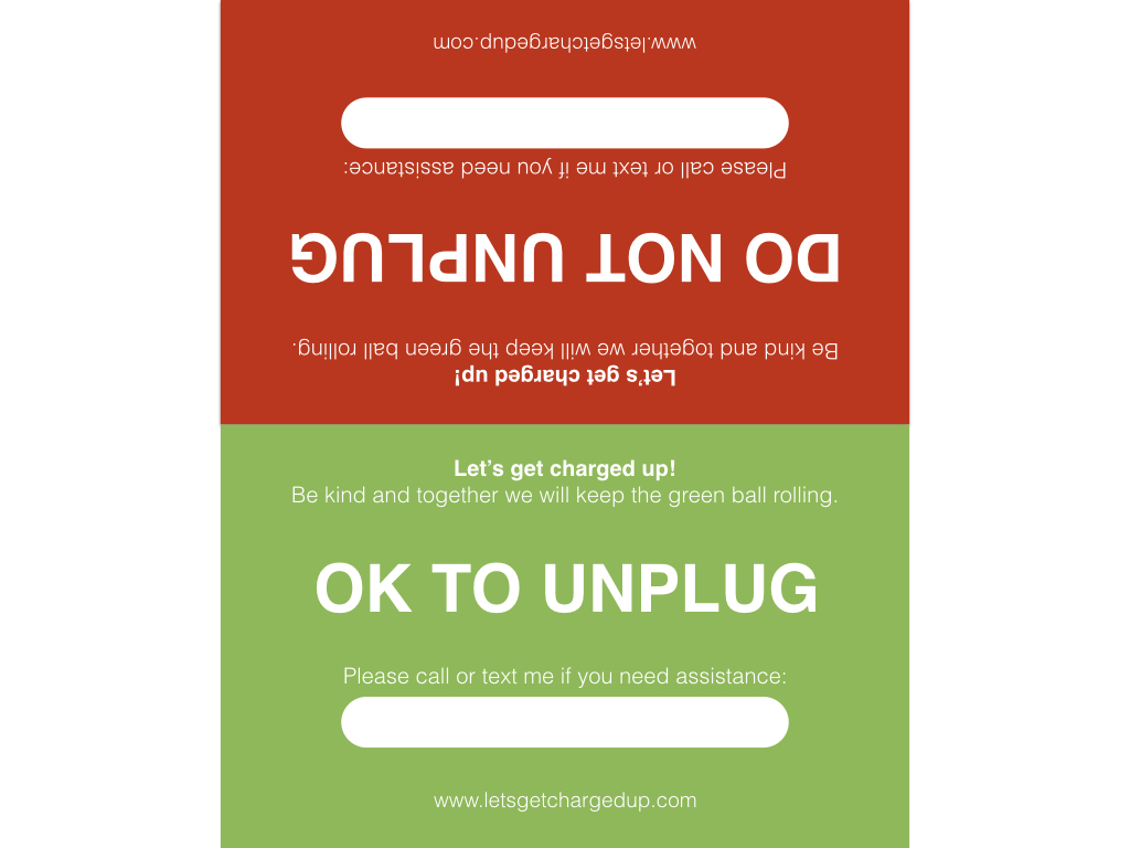 Charging Etiquette Display Card