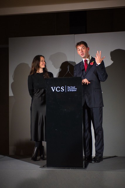 Dr Jennifer Sliwka and Professor Ben Quash presenting The VCS at the launch event in November