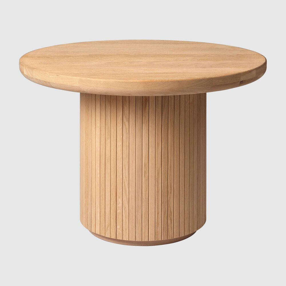 Moon Coffee Table Round 60cm, Solid Wood Top Round Coffee Table