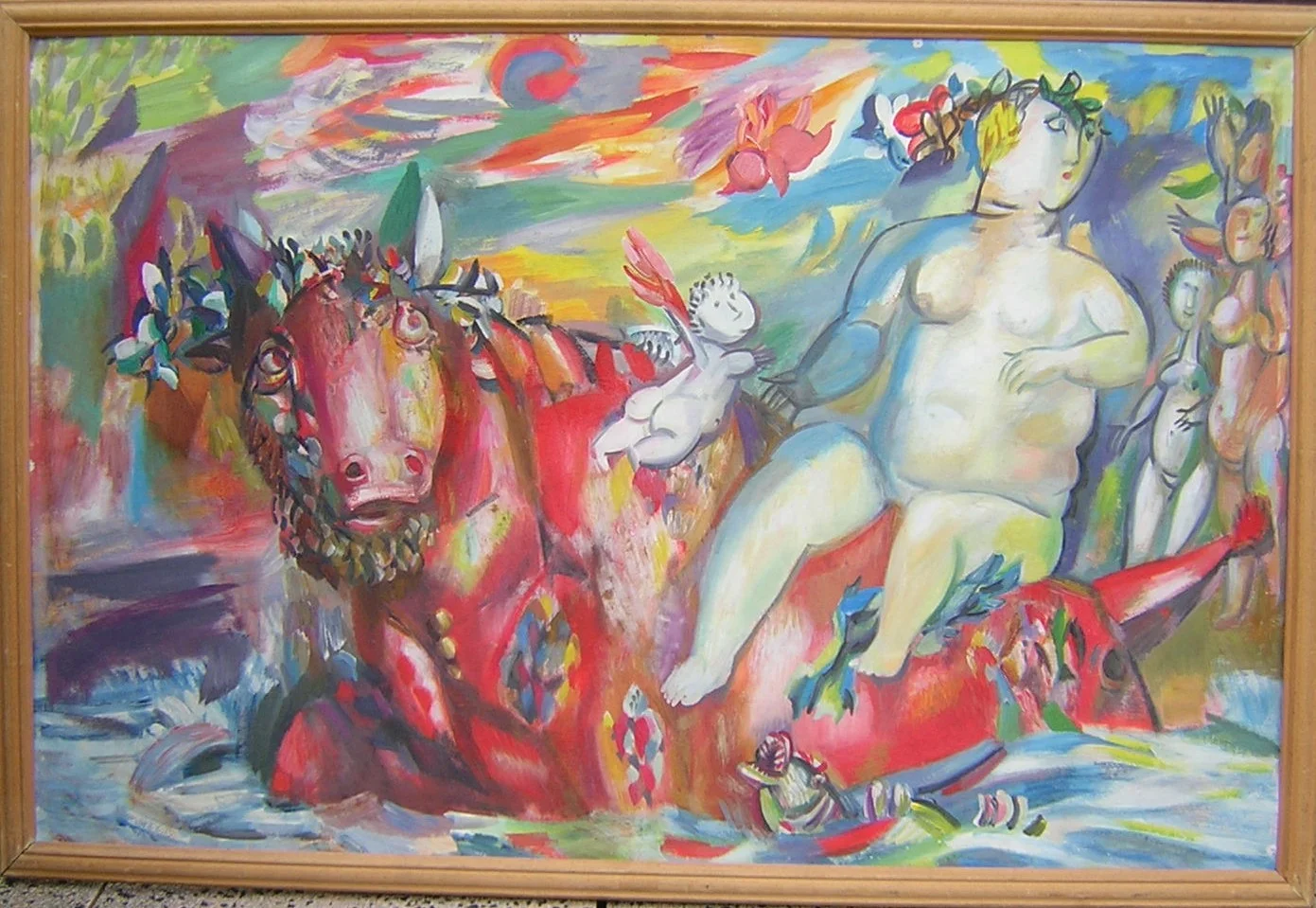 Brusilovsky Mikhail The rape of Europa, oil on board, size: 64 x 98,7 cm. Похищение Европы, холст, масло, размер: 64 x 98,7 cм.