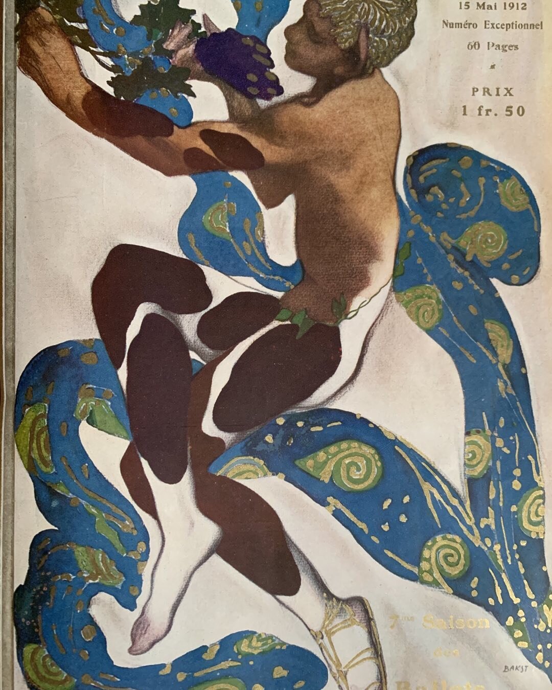 Cover of 1912 issue of &ldquo;Comoedia illustrate&rdquo; Lon Bakst, Nijinsky #balletsrusses #ballet #nijinsky &ldquo;ecoledeparis #shlepyanovart #fineartcurator