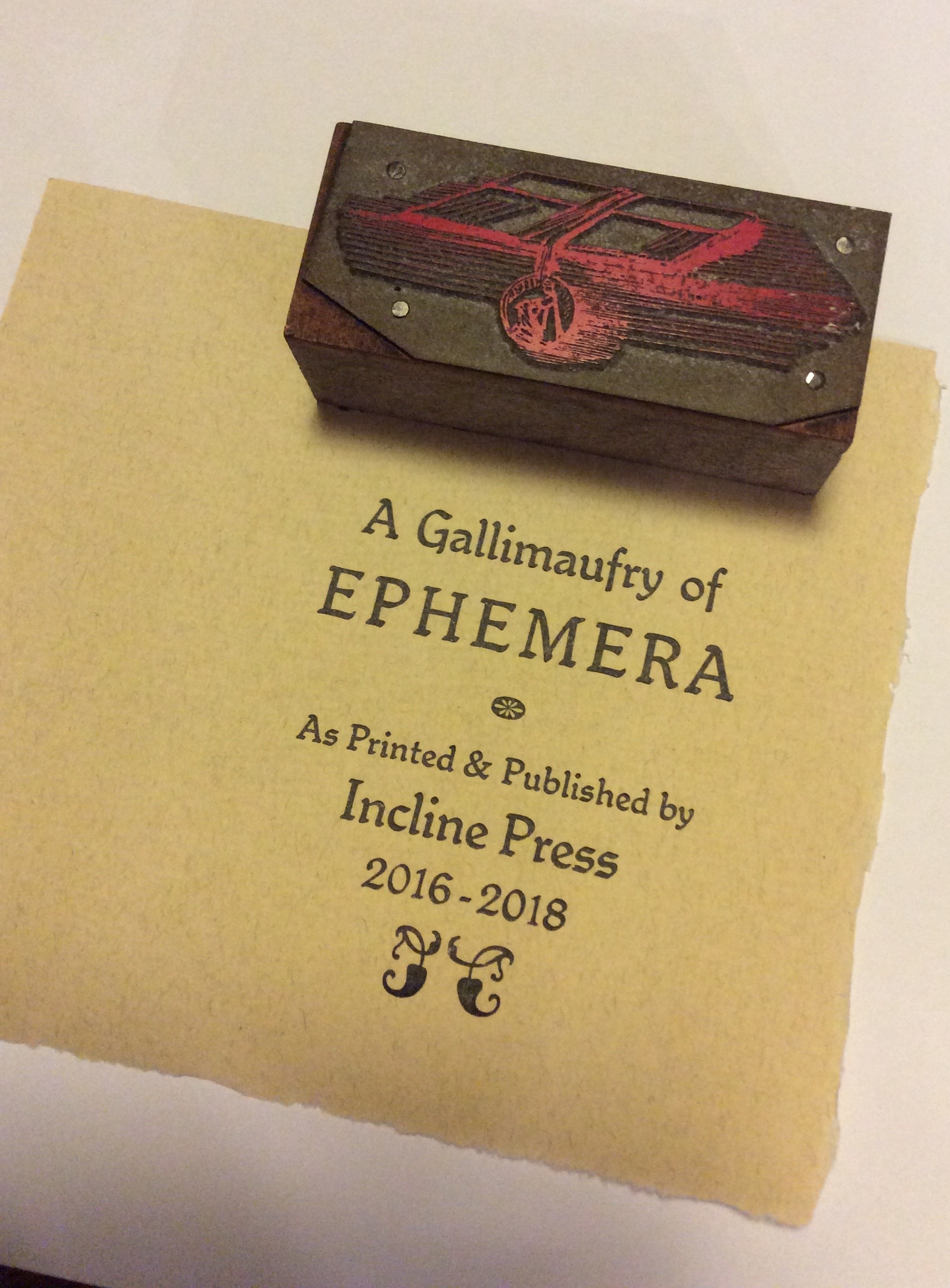 A Gallimaufry of Ephemera — Incline Press