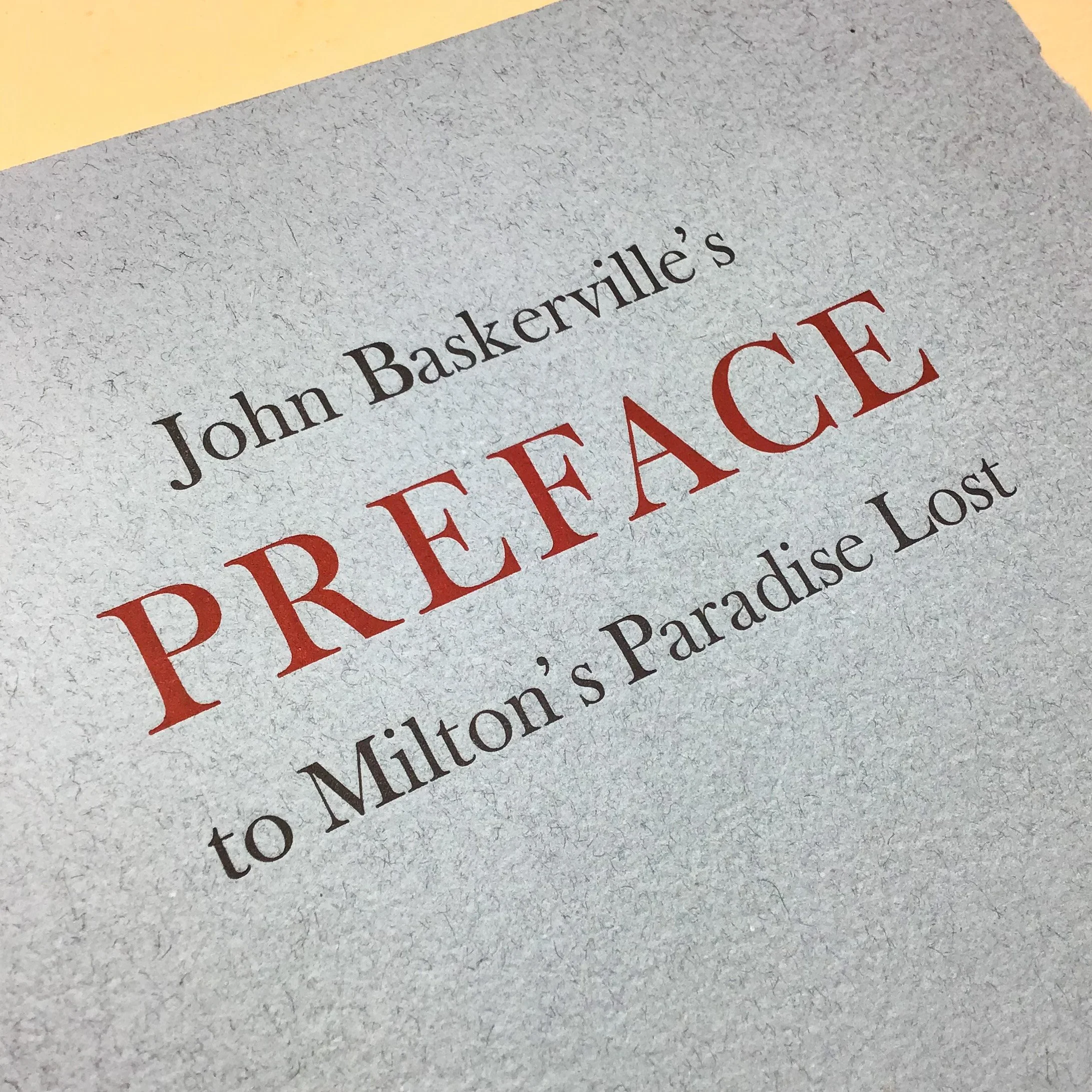 Baskerville's PREFACE