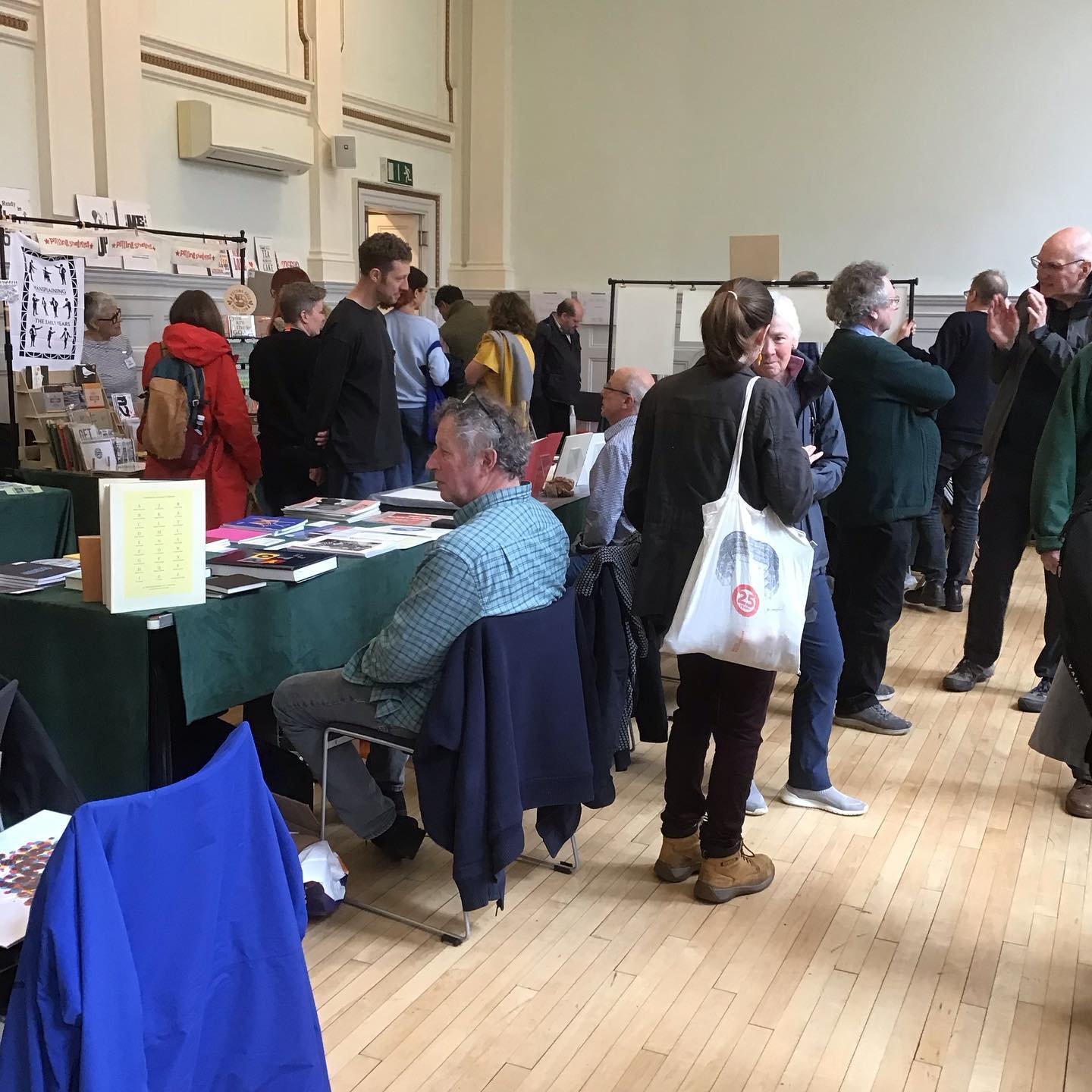 Grand day out at the #stbrideswayzgoose yesterday, and our thanks to the crew who did all the work. First a general photo of the great space, slide for me doing what I&rsquo;m supposed to do(explaining the book, paper, woodtype, metal type and linocu