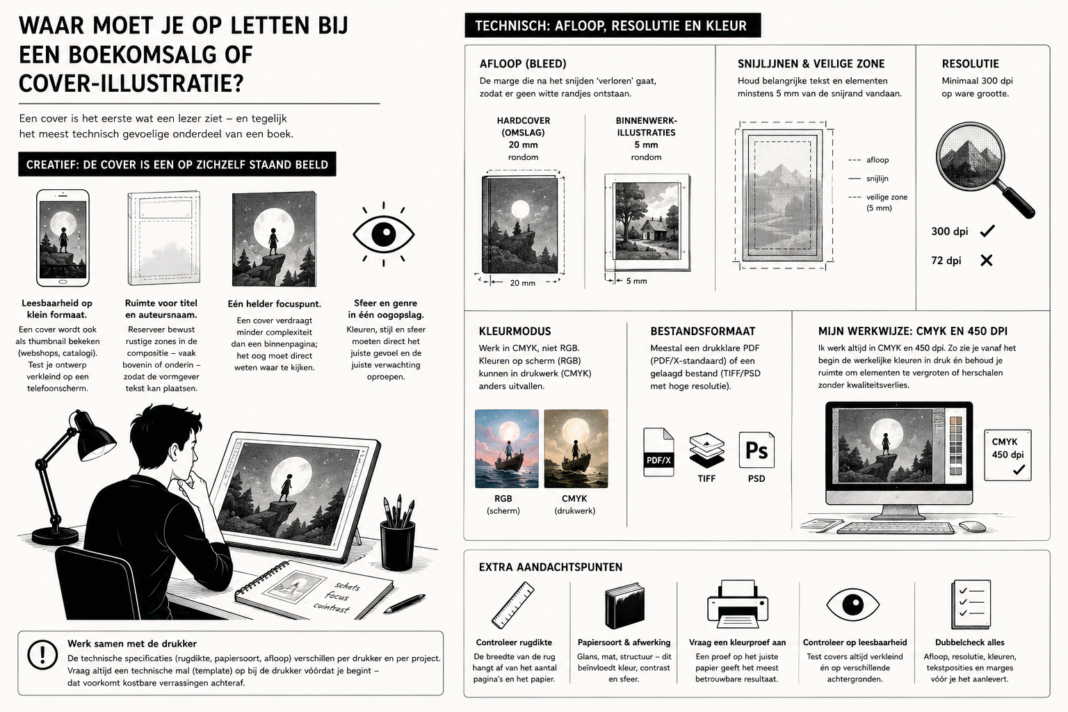 Waar moet je op letten bij een boekomslag of cover-illustratie?