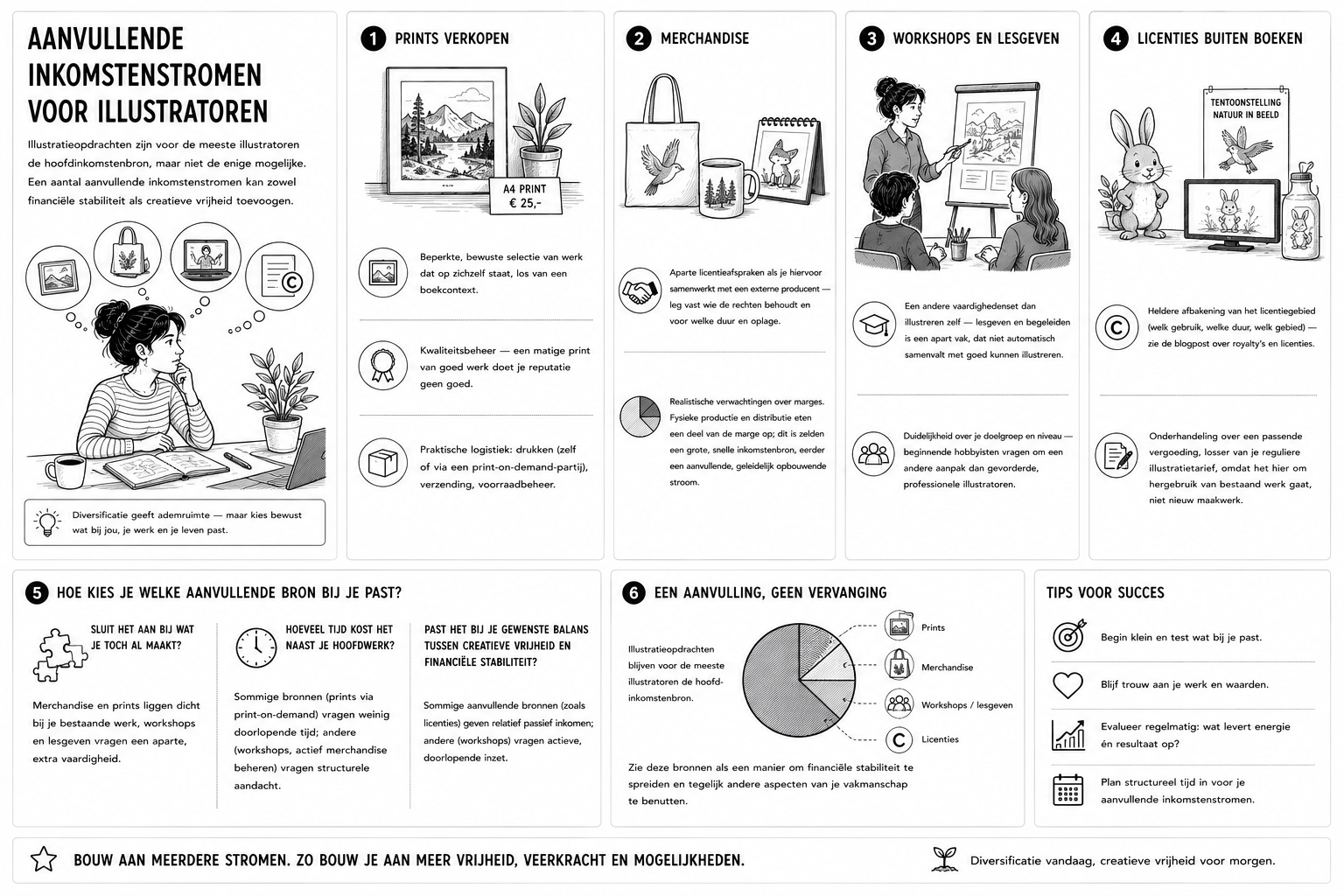 Aanvullende inkomstenstromen voor illustratoren