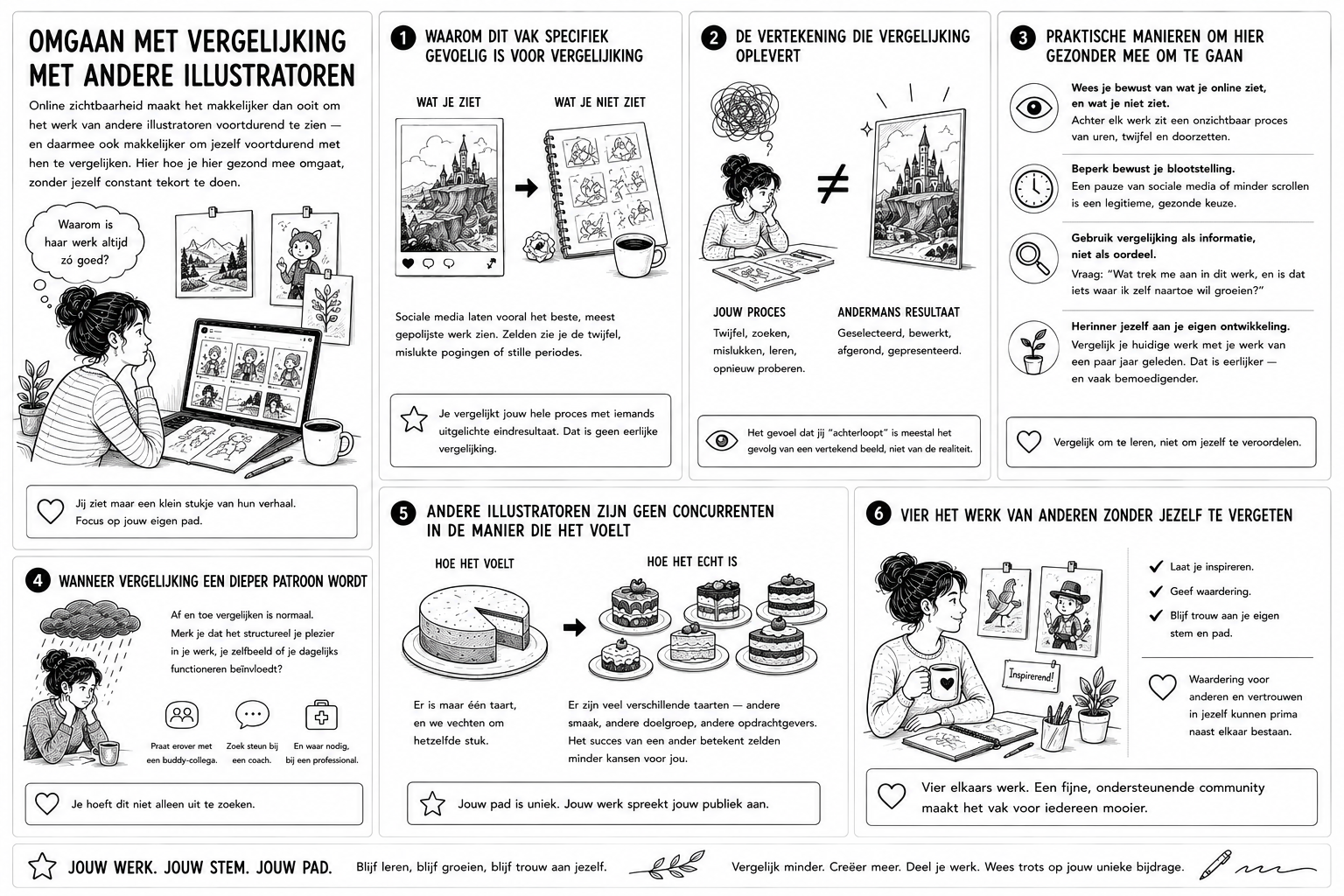 Omgaan met vergelijking met andere illustratoren