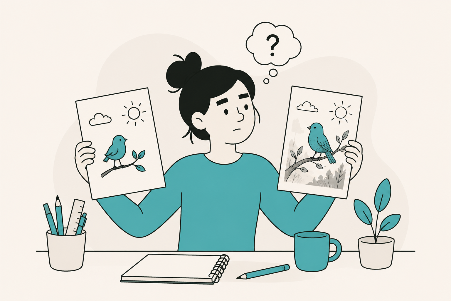 Omgaan met vergelijking met andere illustratoren
