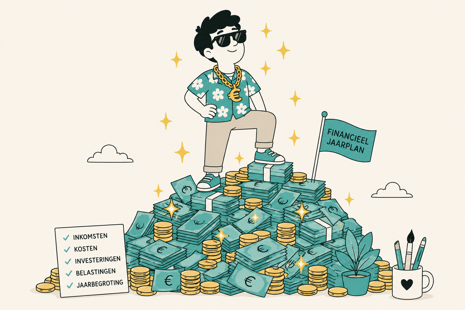 Het financiële jaarplan van een illustrator in detail