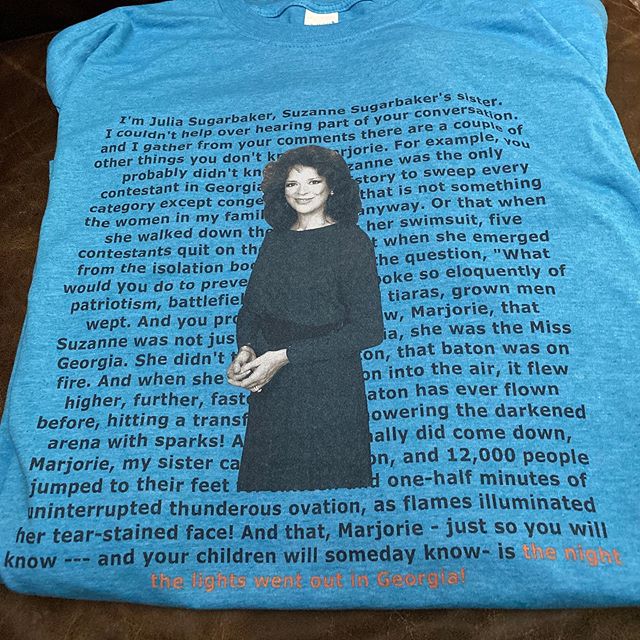 Look what I got today - a Julia Sugarbaker tshirt,  complete with her &ldquo;night the lights went out in Georgia&rdquo; monologue!
