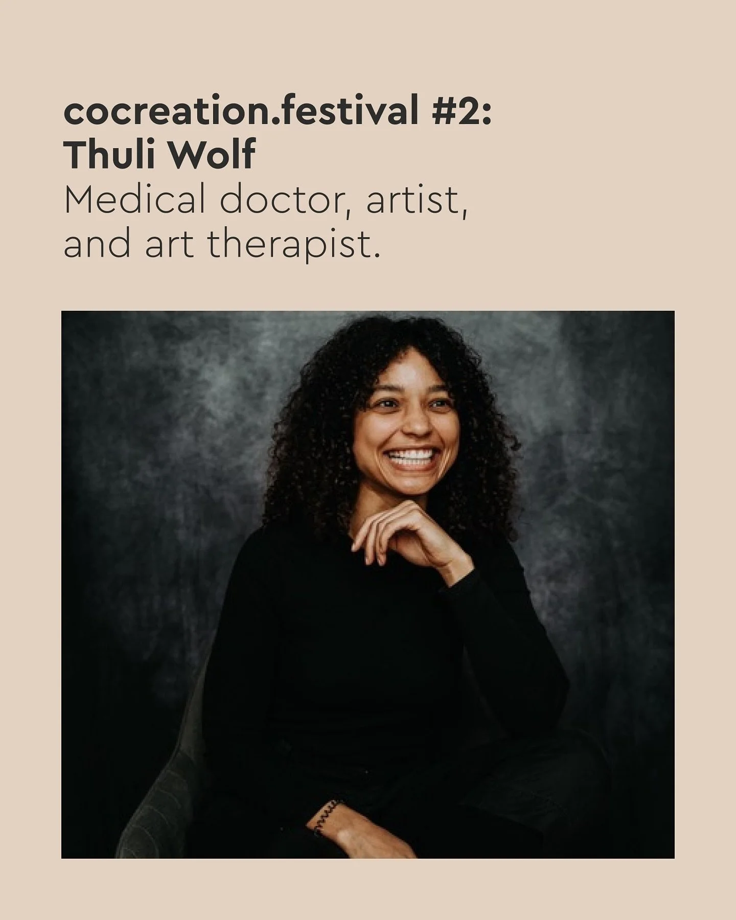 🌀 “I feel it, too.” – Sometimes, that’s all we need to hear. 🫂 At cocreation.festival, medical doctor, artist and art therapist @thuliwolf invites us into a powerful reflection on collective healing through #art. 
In her ta