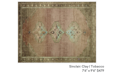 Sinclair clay tobacco area rug in stock at mouery's flooring in springfield missouri 7.6x9.6