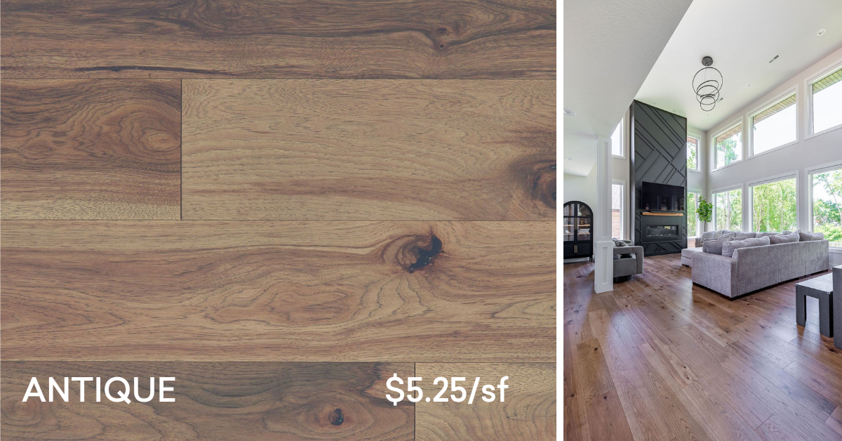 SHAW IMPERIAL PECAN COLOR ANTIQUE ENGINEERED HARDWOOD FLOORING IN STOCK AT MOUERY'S FLOORING IN SPRINGFIELD MISSOURI