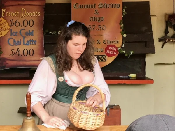 this chick was serving beignets and boobs. 