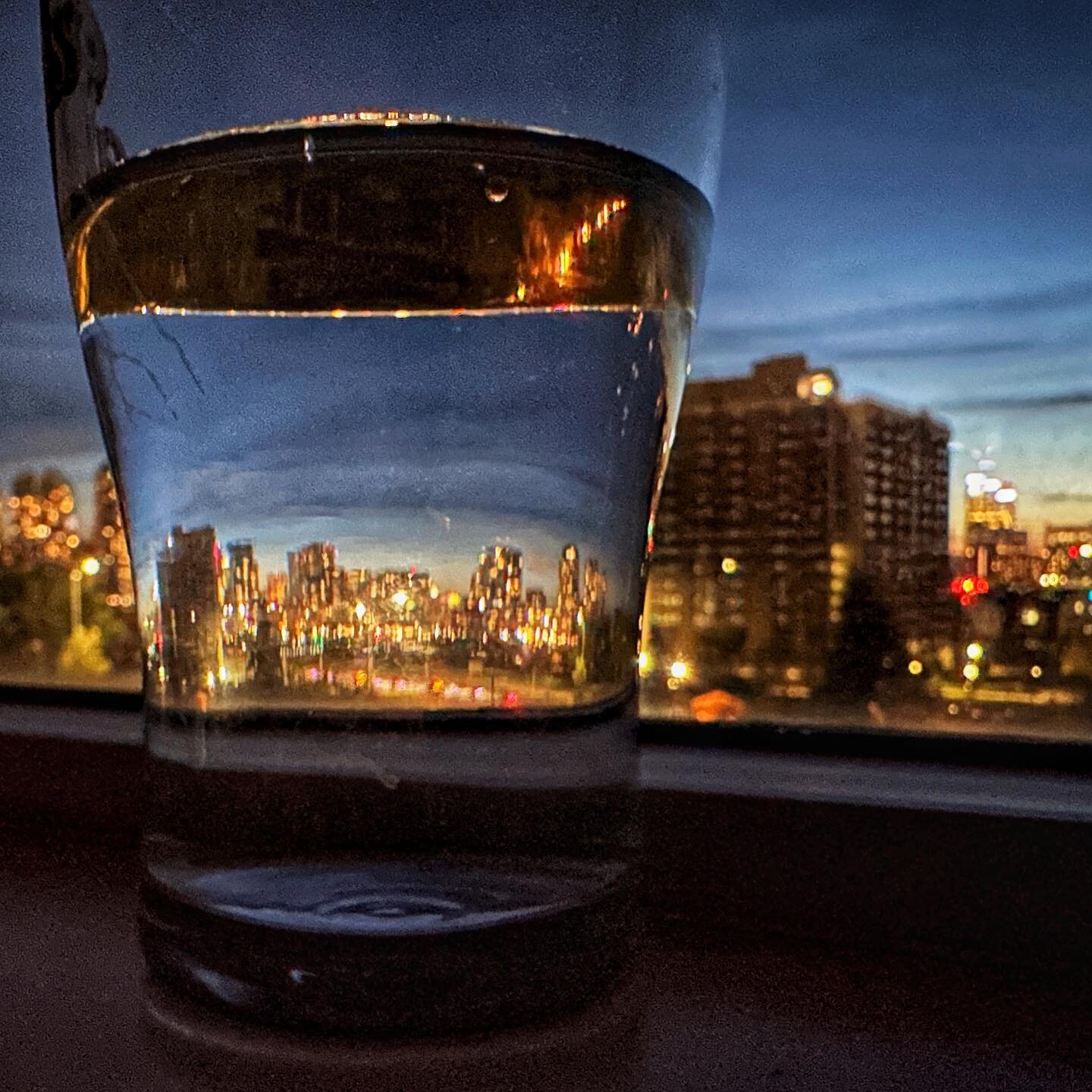 Through the glass cityscape. #yycskyline #refraction