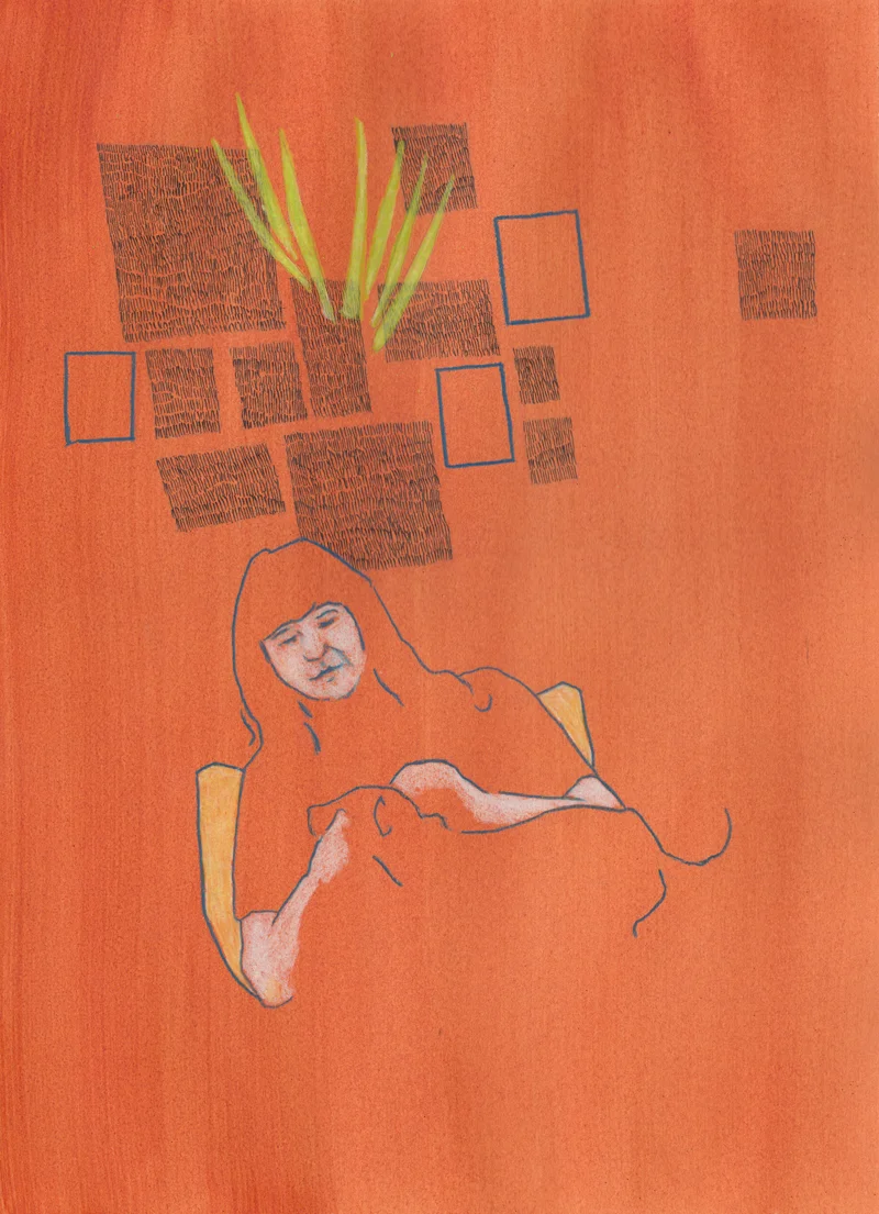 Untitled (Erin), 2017 Colored pencil, ink and acrylic on paper 15" x 11"