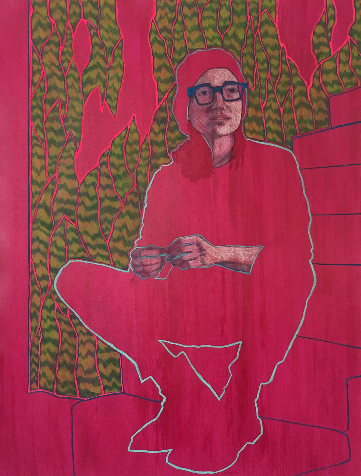 Colored pencil, acrylic and gouache on paper 23.5” x 18”