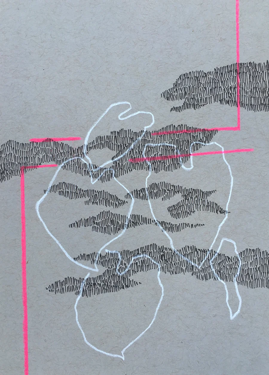 5” x 7” pen and colored pencil on paper