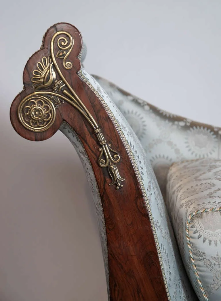 19th Century High-Style Regency Period Library Couch or Chaise Longue