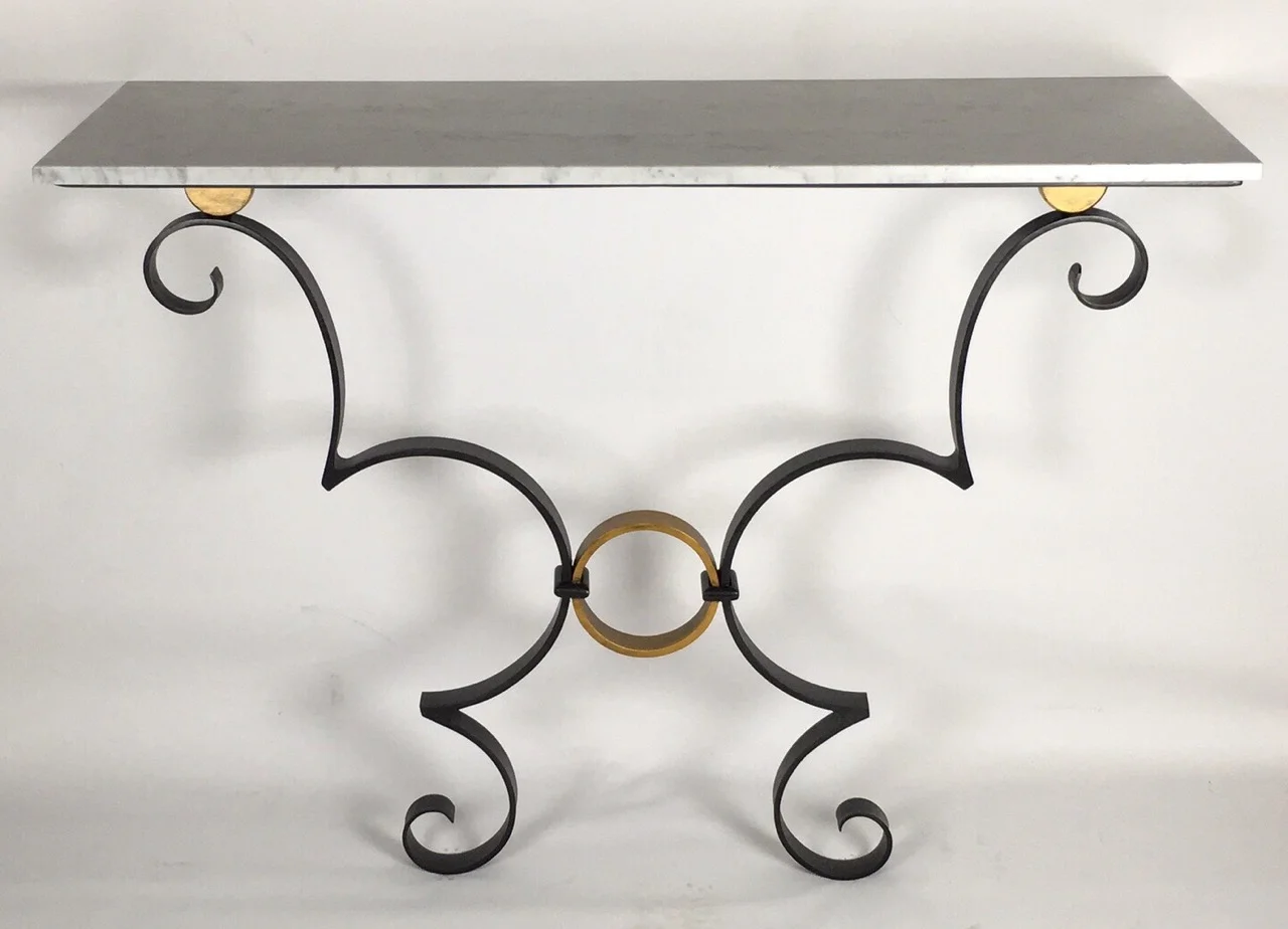 Contemporary hand forged bespoke console table inspired by "Poillerat"
