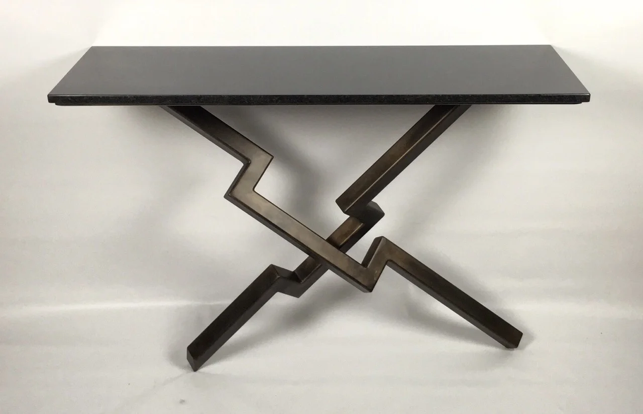 Contemporary hand forged bespoke console table "Flash"