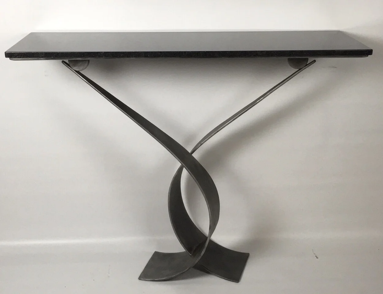 Contemporary hand forged bespoke console table "Curva"
