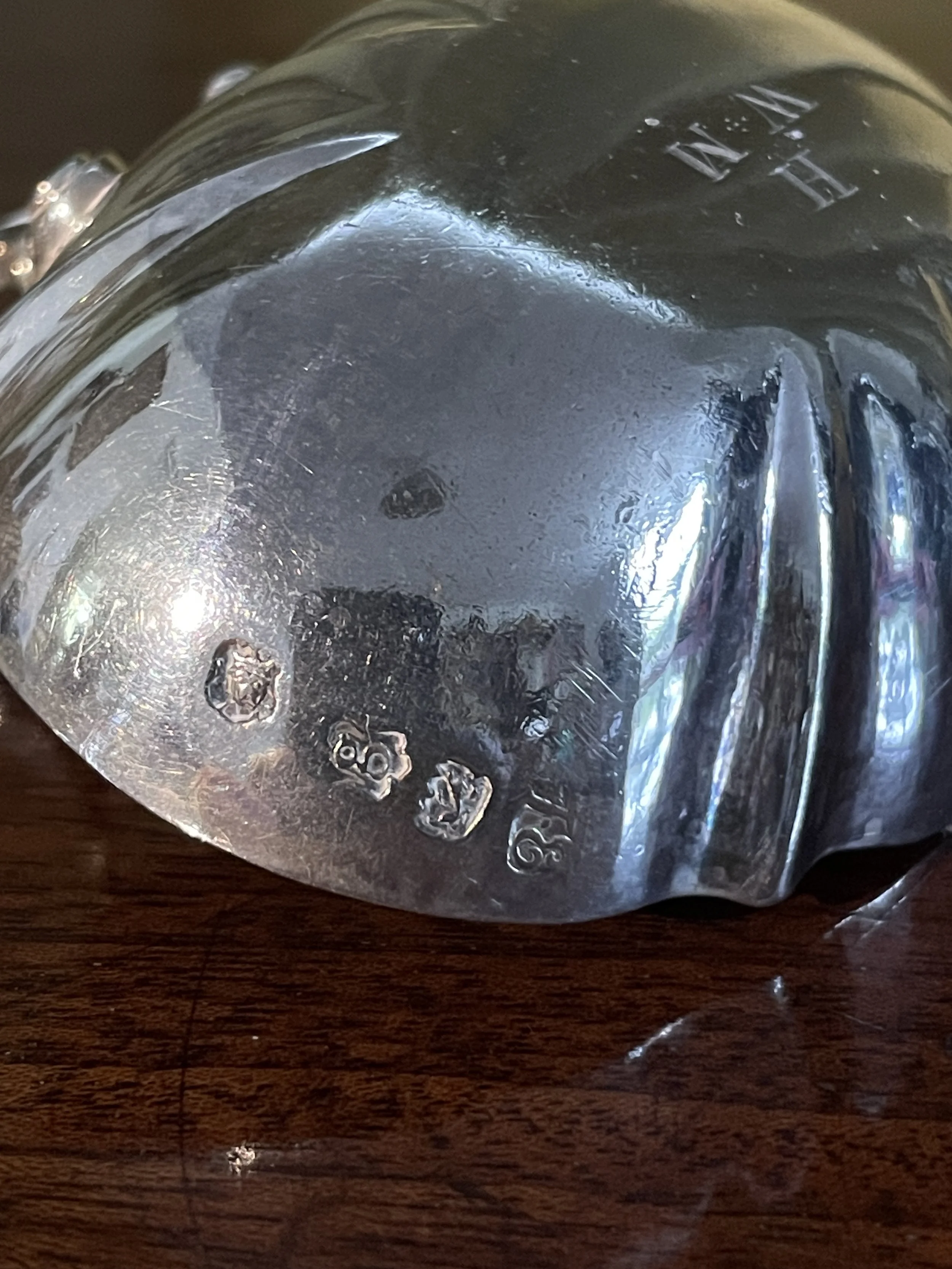 Maker's mark on 18th century silver punch ladle