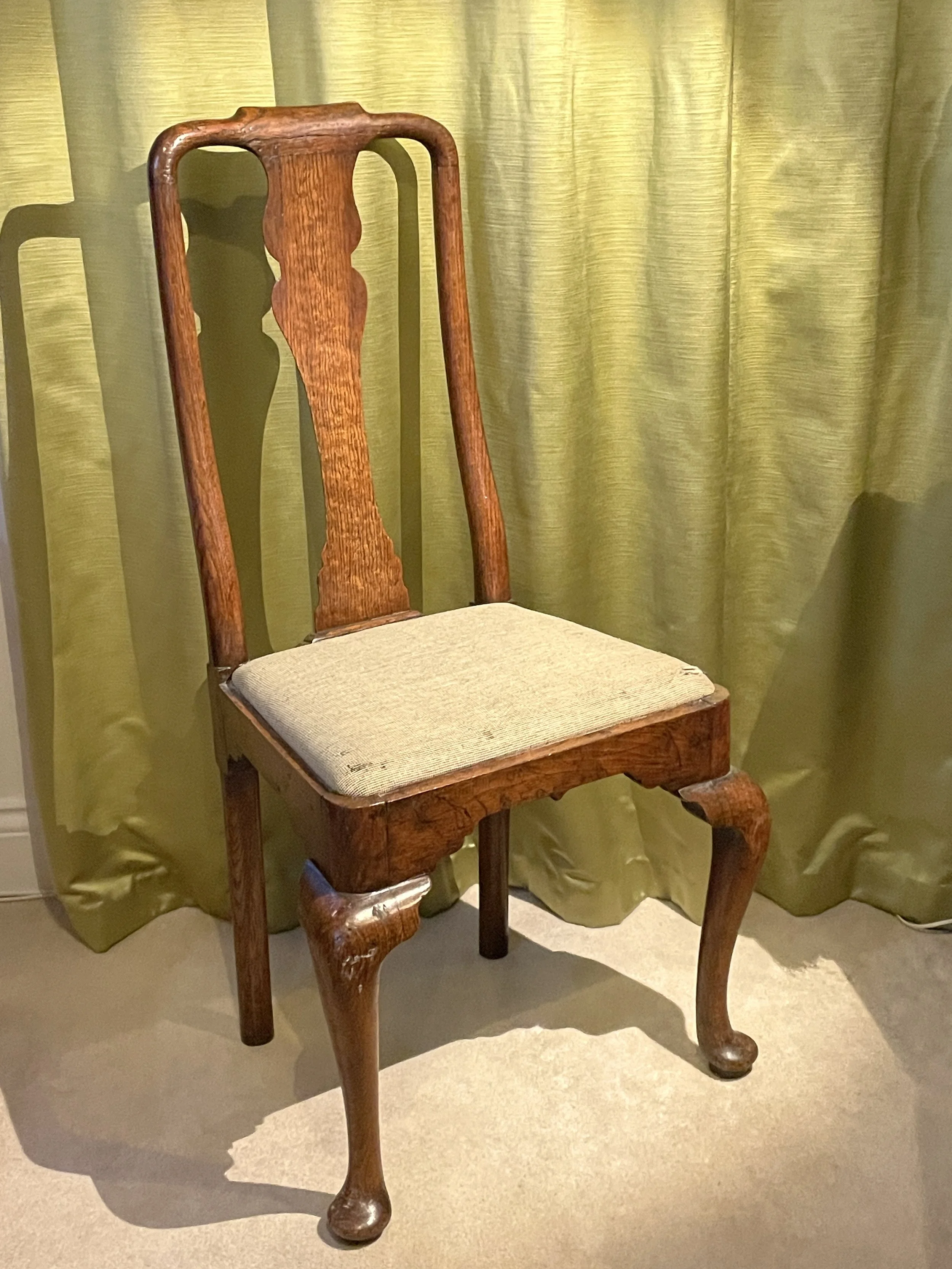A George II style oak side chair.